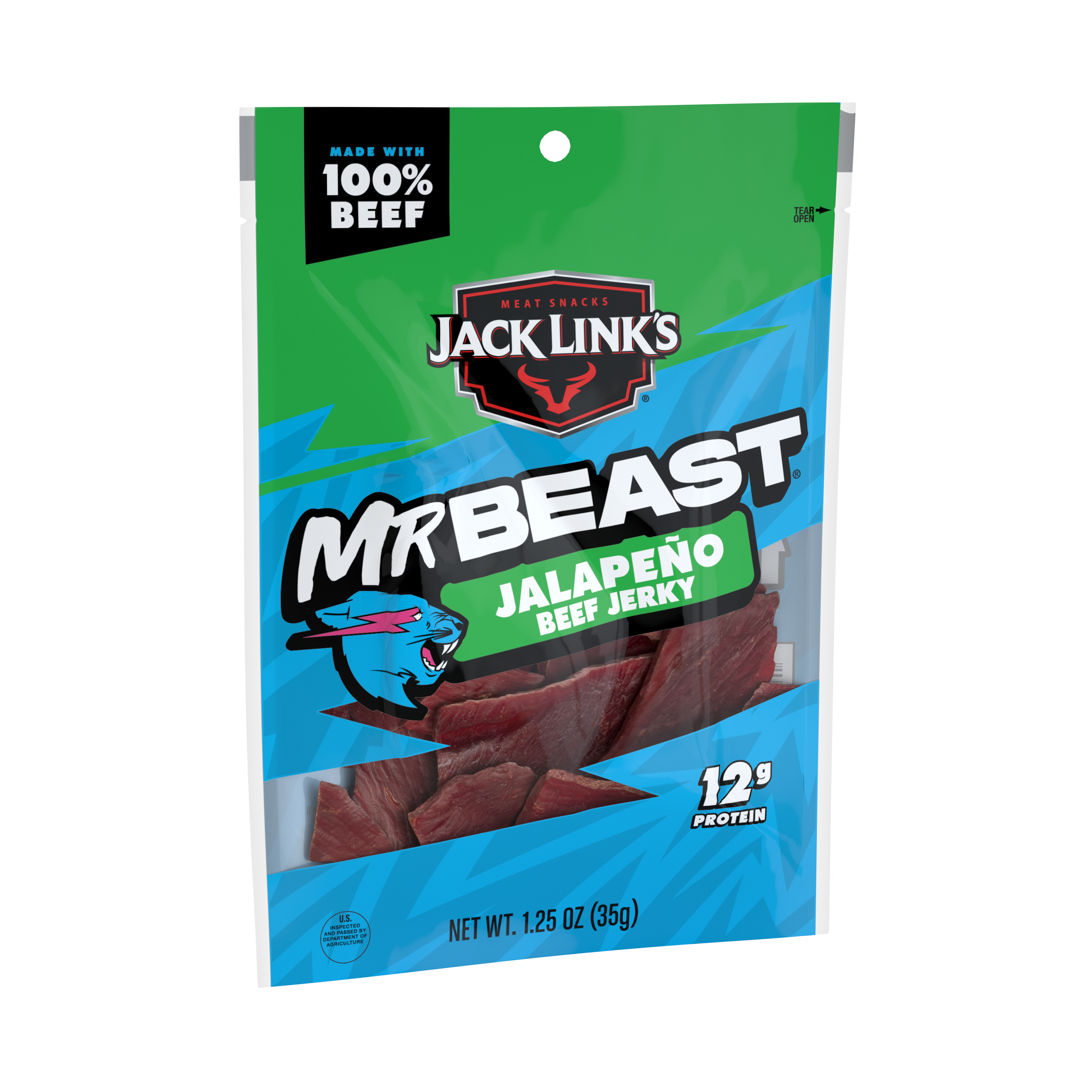 Jack Link's x MrBeast Jalapeno Beef Jerky | Spicy Protein Snack