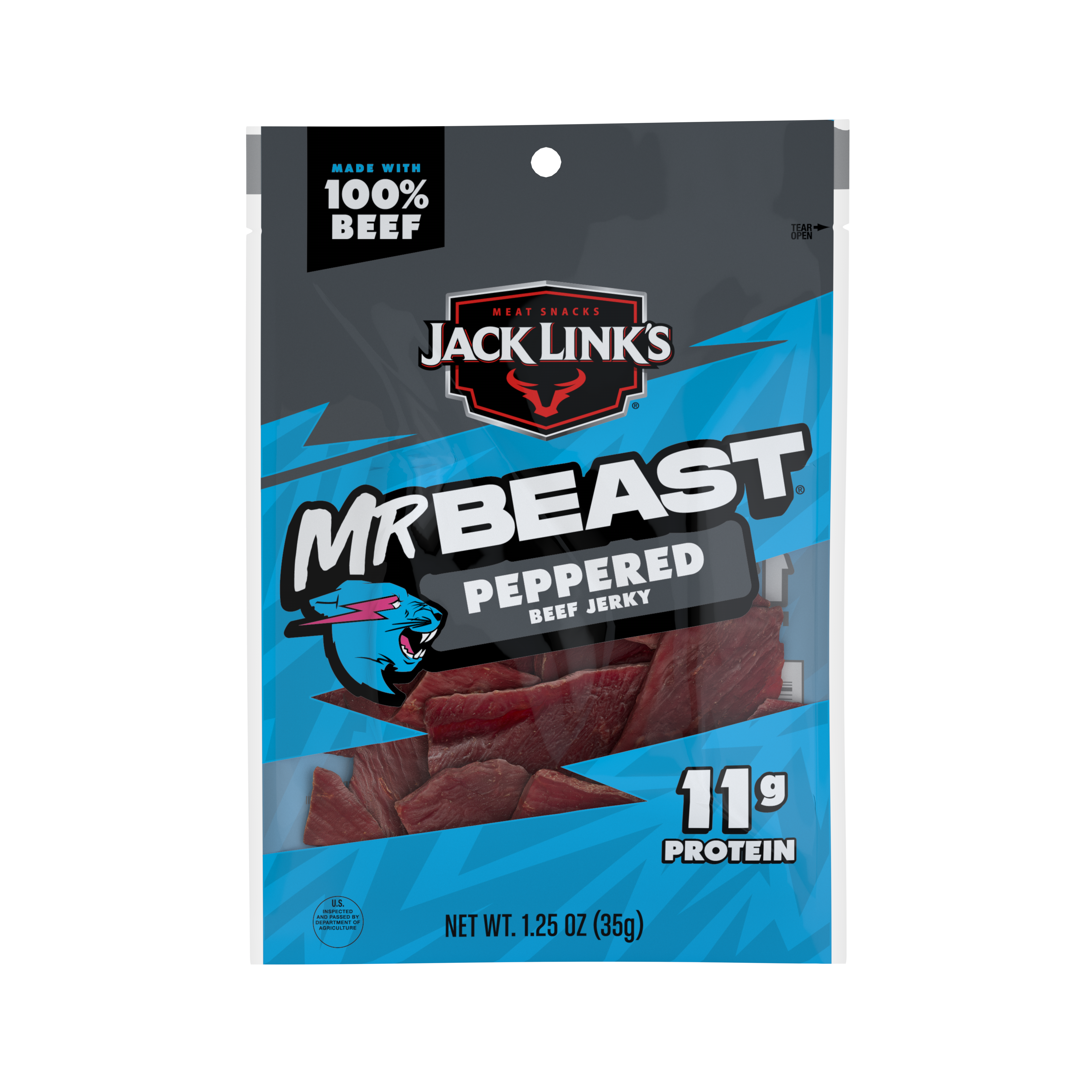 Jack Link's x MrBeast Peppered Beef Jerky | Bold Protein Snack