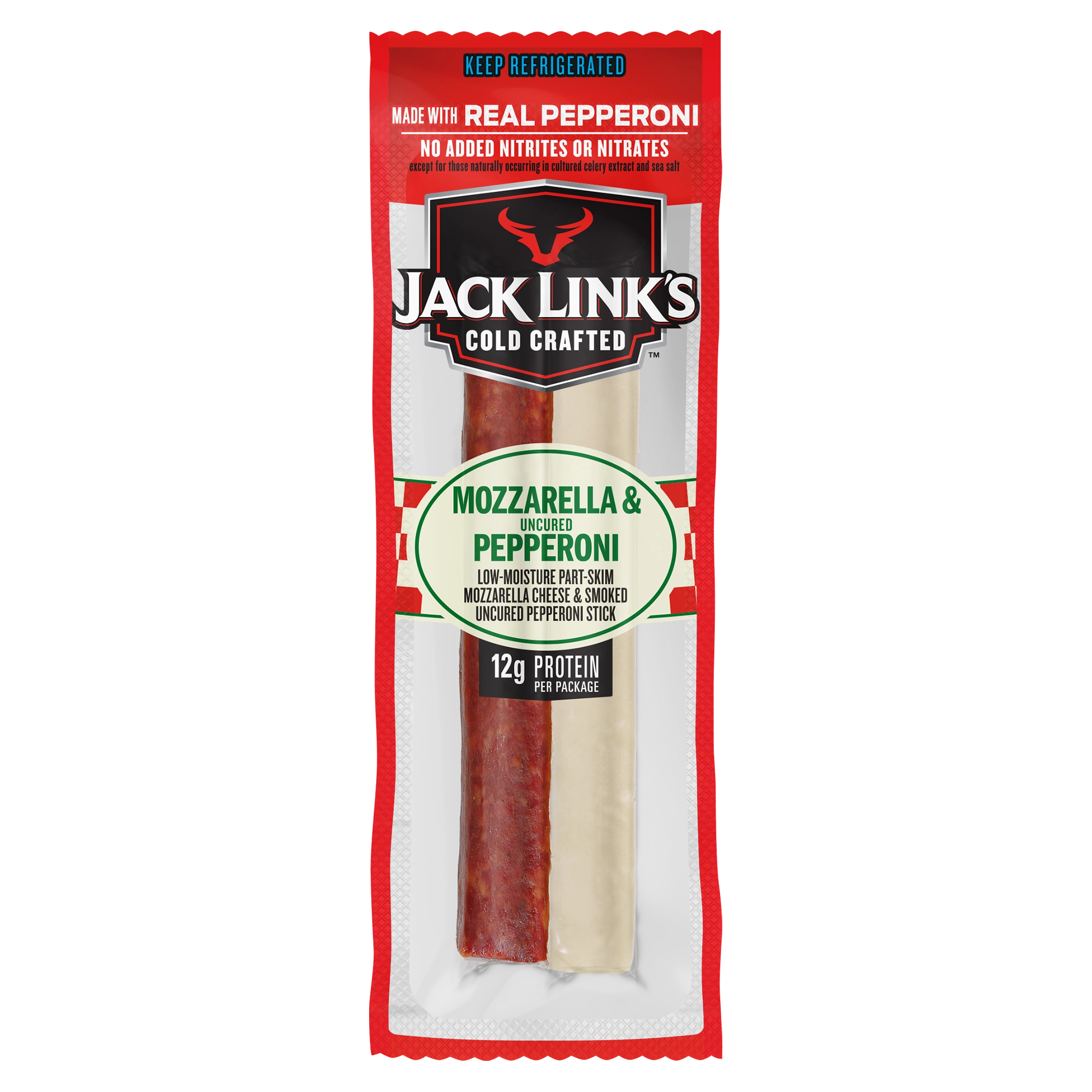 キング Two Hearts Cold Crafted Mozzarella Pepperoni | Protein Snack | Jack Link's