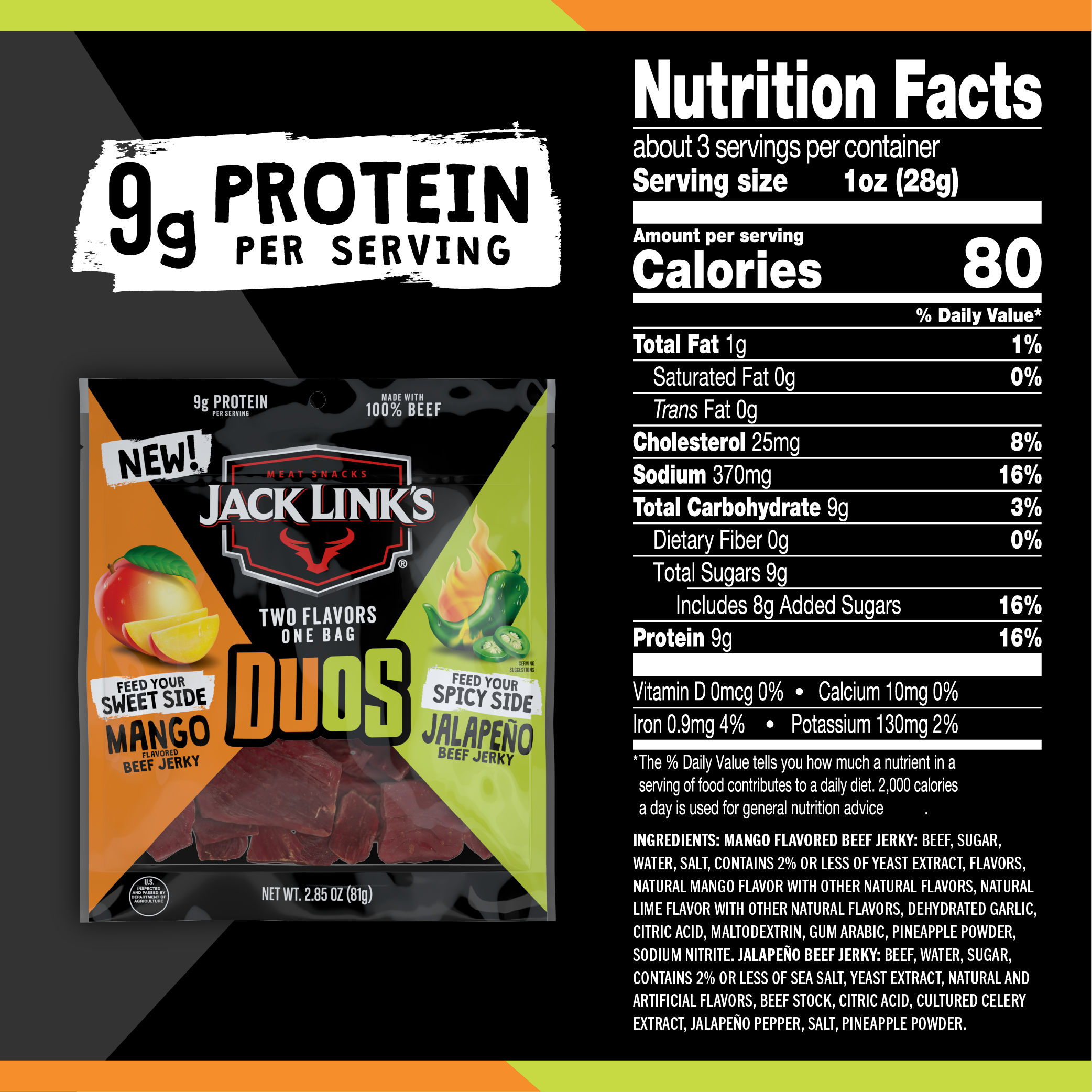 Jack Link's DUOS Mango & Jalapeno Beef Jerky