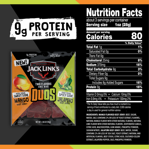 Jack Link's DUOS Mango & Jalapeno Beef Jerky