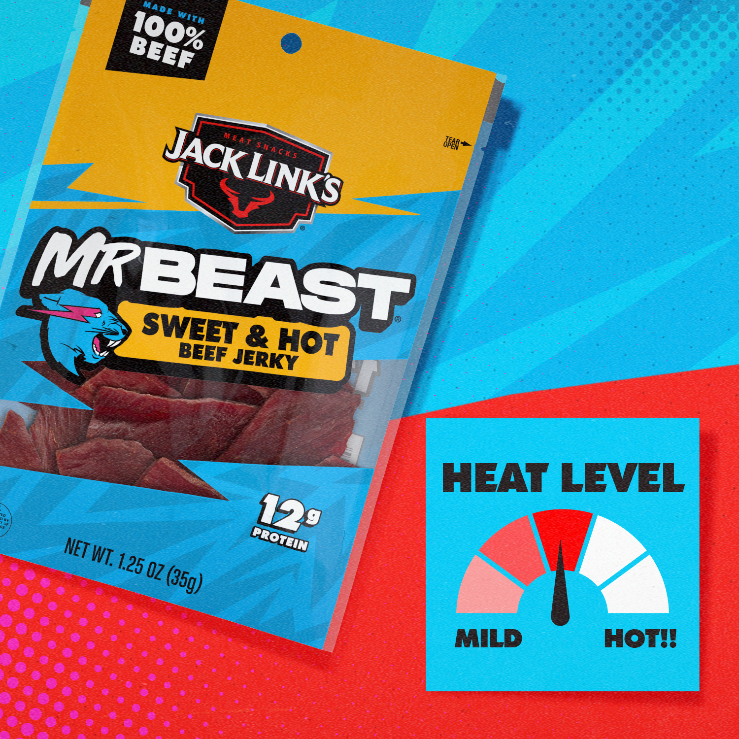 Jack Link's x MrBeast Sweet & Hot Beef Jerky
