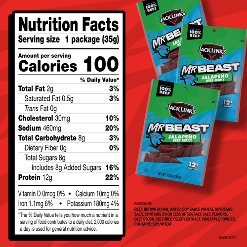 Jack Link's x MrBeast Jalapeño Beef Jerky