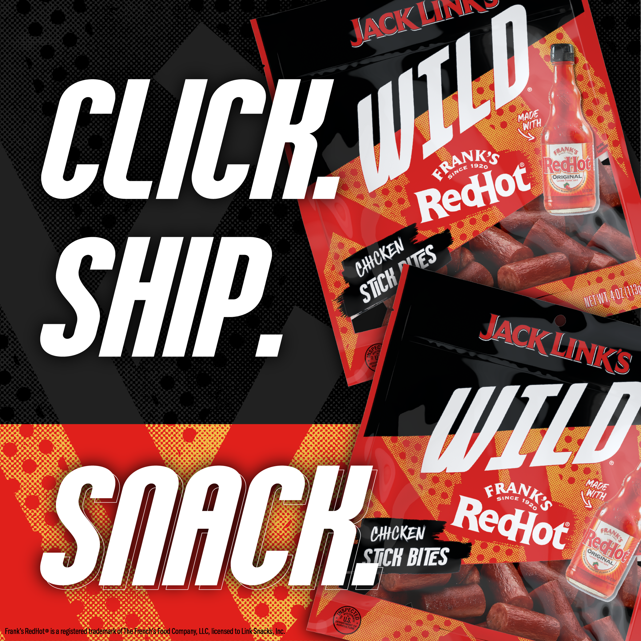 Jack Link's Wild Frank's Red Hot Chicken Sticks