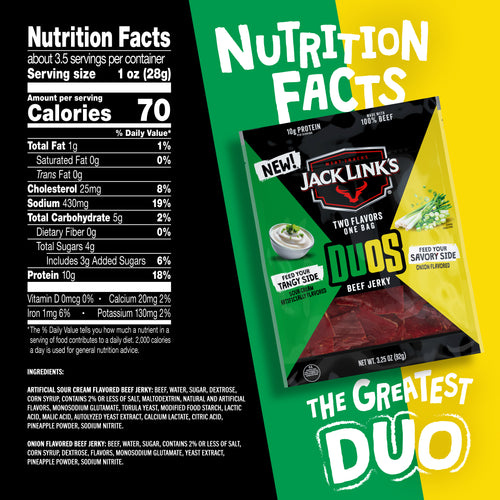 Jack Link's DUOS Sour Cream & Onion Beef Jerky