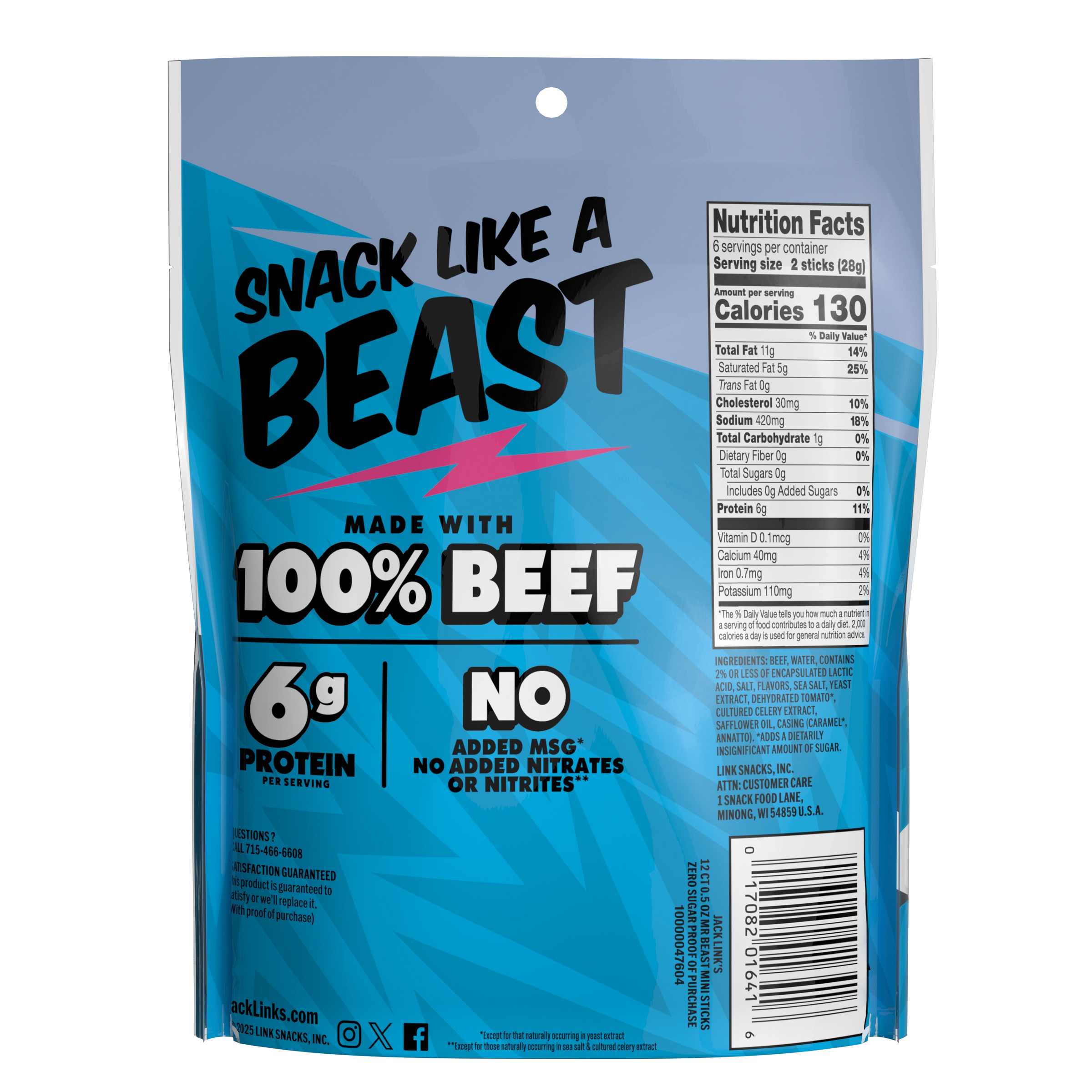 Jack Link's x MrBeast Zero Sugar Mini Sticks