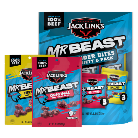 MrBeast x Jack Link's Teriyaki Tender Bites Variety Pack