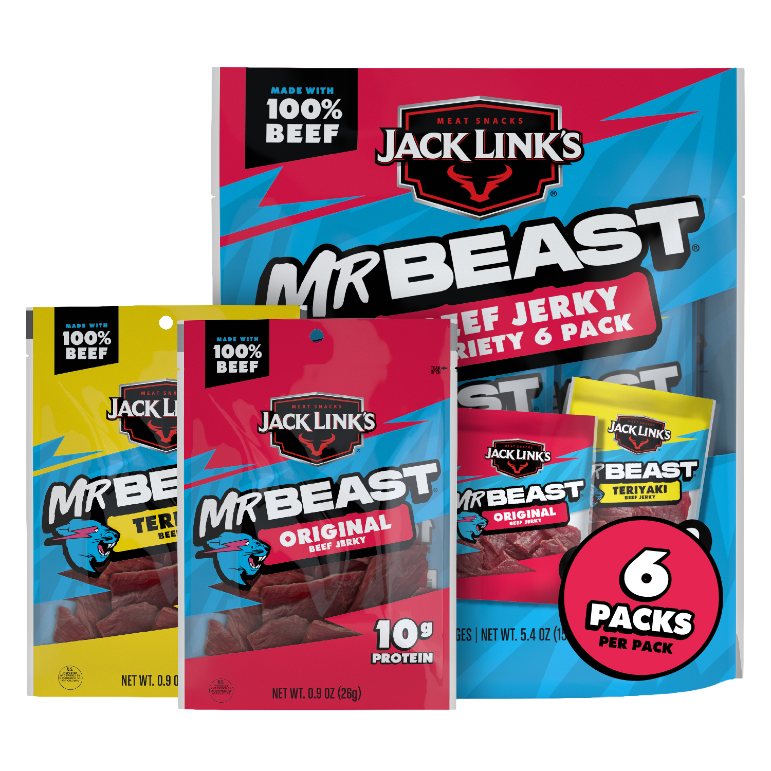 Jack Link's x MrBeast Original & Teriyaki Beef Jerky Variety Pack