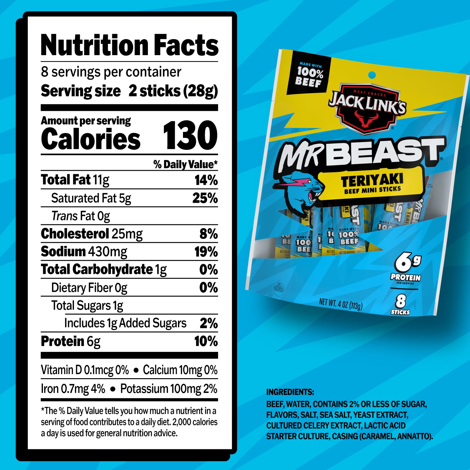 Jack Link's x MrBeast Teriyaki Mini Sticks