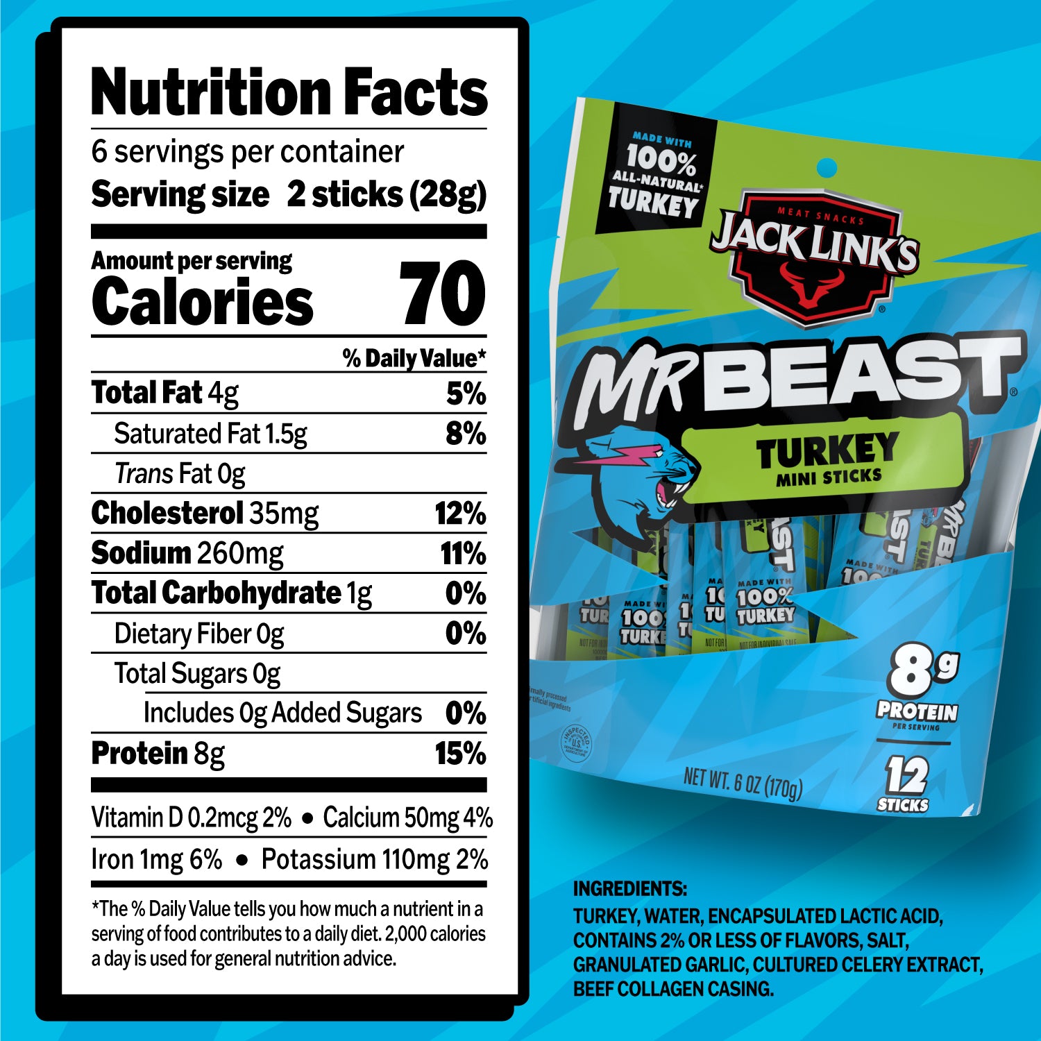Jack Link's x MrBeast Turkey Mini Sticks