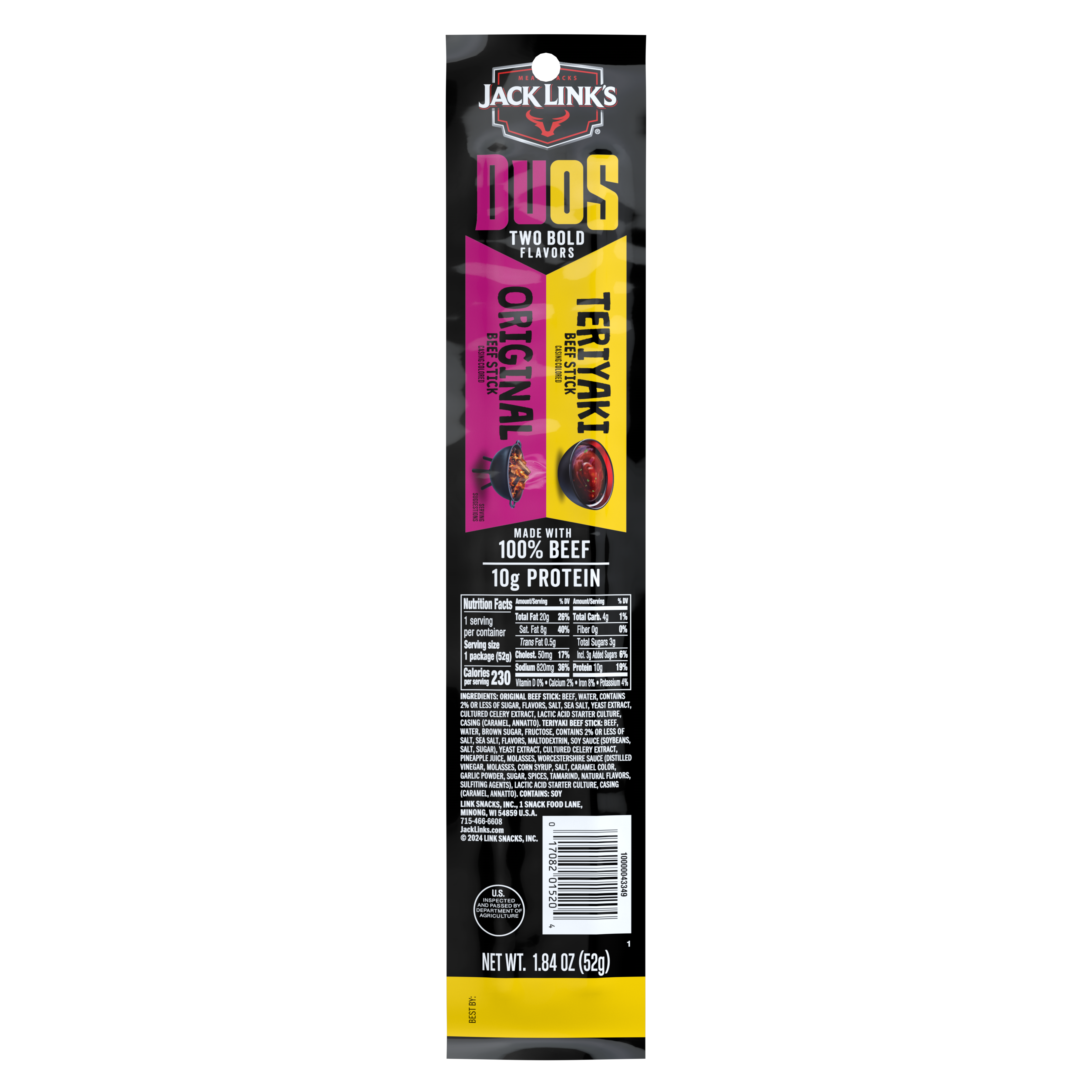 Jack Link's Duos Original and Teriyaki Beef Stick