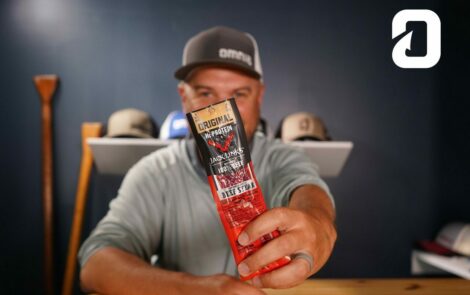 Fisherman holding up a Jack Link's Original Beef Steak